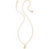 Kendra Scott Crystal Letter Short Pendant Necklace, Fashion Jewelry for Women(Letter X (GOLD-PLATED))