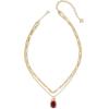 Kendra Scott Daphne Bow Multi Strand Necklace, Fashion Jewelry for Women(GOLD – DARK BURGUNDY ILLUSION)