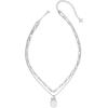 Kendra Scott Daphne Bow Multi Strand Necklace, Fashion Jewelry for Women(RHODIUM – IRIDESCENT CRYSTAL IVORY ILLUSION)