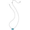Kendra Scott Elisa Bezel Short Pendant Necklace, Fashion Jewelry for Women(RHODIUM – VARIEGATED INDIGO MAGNESITE)