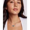Kendra Scott Elisa Bezel Short Pendant Necklace, Fashion Jewelry for Women(RHODIUM – VARIEGATED INDIGO MAGNESITE)
