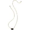 Kendra Scott Elisa Enamel Frame Paperclip Necklace, Fashion Jewelry for Women(BLACK AGATE)