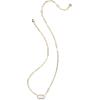 Kendra Scott Elisa Enamel Frame Paperclip Necklace, Fashion Jewelry for Women(WHITE MOTHER OF PEARL)