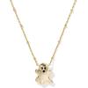 Kendra Scott Ghost Short Pendant Necklace, 14K Gold-Plated Brass, Fashion Jewelry for Women, White Mop