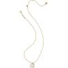 Kendra Scott Ghost Short Pendant Necklace, 14K Gold-Plated Brass, Fashion Jewelry for Women, White Mop