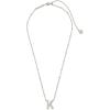 Kendra Scott Letters A-Z Pendant Necklace for Women, Fashion Jewelry, Rhodium-Plated Brass(Letter K)