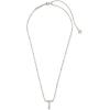 Kendra Scott Letters A-Z Pendant Necklace for Women, Fashion Jewelry, Rhodium-Plated Brass(Letter T)