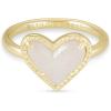 Kendra Scott Ari Heart Band Ring, Fashion Jewelry for Women(GOLD – IRIDESCENT DRUSY)