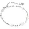 Kendra Scott Ashton Delicate Chain Bracelet, Rhodium-Plated Brass, Fashion Jewelry for Women, Freshwater Cultured Pearl