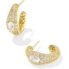 Kendra Scott Bella Hoop Earrings, Fashion Jewelry for Women(GOLD – WHITE CZ)