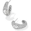 Kendra Scott Bella Hoop Earrings, Fashion Jewelry for Women(RHODIUM – WHITE CZ)