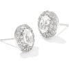 Kendra Scott Bella Stud Earrings, Fashion Jewelry for Women(RHODIUM – WHITE CZ)