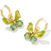 Kendra Scott Bianca Butterfly Huggie Earrings, Fashion Jewelry for Women(Gold Green Mix)