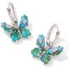 Kendra Scott Bianca Butterfly Huggie Earrings, Fashion Jewelry for Women(Silver Bright Aqua Mix)