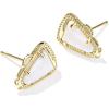 Kendra Scott Cheer Stud Earrings, 14K Gold-Plated Brass, Fashion Jewelry for Women, White Mother Of Pearl