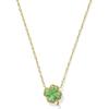 Kendra Scott Clover Short Pendant Necklace in Lime Green Magnesite, 14k Gold-Plated Brass, Fashion Jewelry for Women