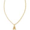 Kendra Scott Crystal Letter Short Pendant Necklace, Fashion Jewelry for Women(Letter A (GOLD-PLATED))