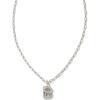 Kendra Scott Crystal Letter Short Pendant Necklace, Fashion Jewelry for Women(Letter B (RHODIUM-PLATED))