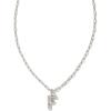 Kendra Scott Crystal Letter Short Pendant Necklace, Fashion Jewelry for Women(Letter F (RHODIUM-PLATED))