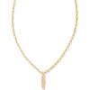 Kendra Scott Crystal Letter Short Pendant Necklace, Fashion Jewelry for Women(Letter I (GOLD-PLATED))