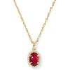Kendra Scott Daphne Crystal Frame Short Pendant Necklace, Fashion Jewelry for Women(GOLD – DARK BURGUNDY ILLUSION)