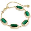 Kendra Scott Elaina Bezel Delicate Chain Bracelet, Fashion Jewelry for Women(GOLD – GREEN TIGERS EYE)