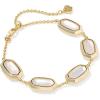 Kendra Scott Elaina Bezel Delicate Chain Bracelet, Fashion Jewelry for Women(GOLD – IVORY MOTHER OF PEARL)