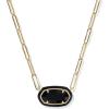 imageKendra Scott Elisa Enamel Frame Paperclip Necklace Fashion Jewelry for WomenBLACK AGATE