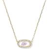 Kendra Scott Elisa Pave Frame Short Pendant Necklace, Fashion Jewelry for Women(GOLD – IVORY MOTHER OF PEARL LOVE SCRIPT)