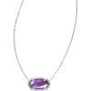 Kendra Scott Elisa Pendant Necklace for Women, Fashion Jewelry, 14k Gold-Plated(RHODIUM – PURPLE MICA)