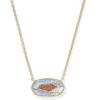 Kendra Scott Elisa Statement Short Pendant NecklaceFashion Jewelry for Women(GOLD – DICHROIC GLASS)