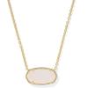 Kendra Scott Elisa Statement Short Pendant NecklaceFashion Jewelry for Women(GOLD – IRIDESCENT DRUSY)