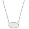 Kendra Scott Elisa Statement Short Pendant NecklaceFashion Jewelry for Women(RHODIUM – IRIDESCENT DRUSY)