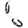 Kendra Scott Emery Enamel Hoop Earrings, Fashion Jewelry for Women(GOLD – BLACK MIX)