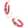 Kendra Scott Emery Enamel Hoop Earrings, Fashion Jewelry for Women(GOLD – RED MIX)