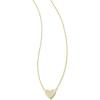 Kendra Scott Framed Ari Heart Pendant Necklace, Fashion Jewelry for Women(GOLD – IRIDESCENT DRUSY)