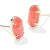 Kendra Scott Grayson Stone Stud Earrings(Gold Papaya Iridescent Mother Of Pearl)