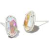 Kendra Scott Grayson Stone Stud Earrings(RHODIUM – DICHROIC GLASS)