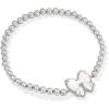 Kendra Scott Haley Bow Stretch Bracelet, Fashion Jewelry for Women(RHODIUM – IVORY MOTHER OF PEARL)