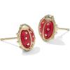 Kendra Scott Lady Bug Stud Earrings(GOLD-RED MAGNESITE)