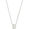 Kendra Scott Letters A-Z Pendant Necklace for Women, Fashion Jewelry, Rhodium-Plated Brass(Letter B)