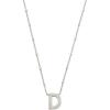 Kendra Scott Letters A-Z Pendant Necklace for Women, Fashion Jewelry, Rhodium-Plated Brass(Letter D)
