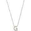 Kendra Scott Letters A-Z Pendant Necklace for Women, Fashion Jewelry, Rhodium-Plated Brass(Letter G)