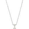 Kendra Scott Letters A-Z Pendant Necklace for Women, Fashion Jewelry, Rhodium-Plated Brass(Letter I)