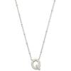 Kendra Scott Letters A-Z Pendant Necklace for Women, Fashion Jewelry, Rhodium-Plated Brass(Letter Q)