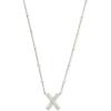 Kendra Scott Letters A-Z Pendant Necklace for Women, Fashion Jewelry, Rhodium-Plated Brass(Letter X)
