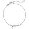 Kendra Scott Mama Script Delicate Chain Bracelet in White Pearl, Fashion Jewelry for Women(RHODIUM – WHITE PEARL)