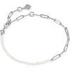 Kendra Scott Markie Half Chain Bracelet in Freshwater Cultured Pearl, Fashion Jewelry for Women(RHODIUM-FRESHWATER CULTURED PEARL)