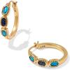 Kendra Scott Mini Elisa Hoop Earrings, Fashion Jewelry for Women(GOLD – BLUE MIX)