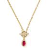 Kendra Scott Mini Elisa Toggle Short Pendant Necklace, Fashion Jewelry for Women(GOLD – CARMINE RED ILLUSION)